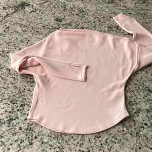 We The Free Soft Blush Ribbed Crewneck Top